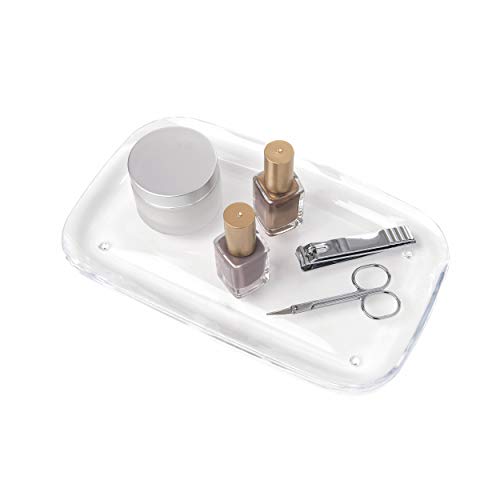 Umbra Droplet Amenity Tray, Molded Acrylic Vanity Organizer, Clear