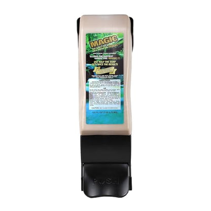 Zenex Magic Hand Soap & Push-Style Dispenser Bundle - 3.55L Industrial Hand Cleaner with Walnut Shell Scrubbers & Wall Mounted Dispenser | Moisturizing | Remove Grease & Grime | Easy Install