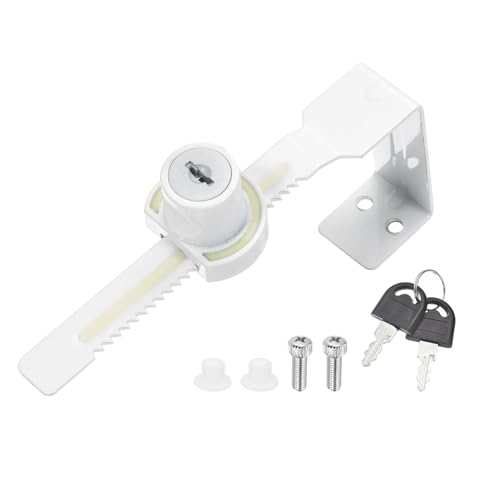 2.1" Luminous Sliding Glass Door Ratchet Lock Fit 1.57-1.97" White - color: White, size: 1 Inch