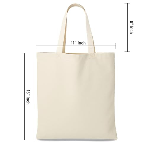 GiftExpress 12-pack 13” x 11" W Natural Color Canvas Tote Bag/DIY Craft Bags/Grocery bags (12 Pack) - size: 12 Pack
