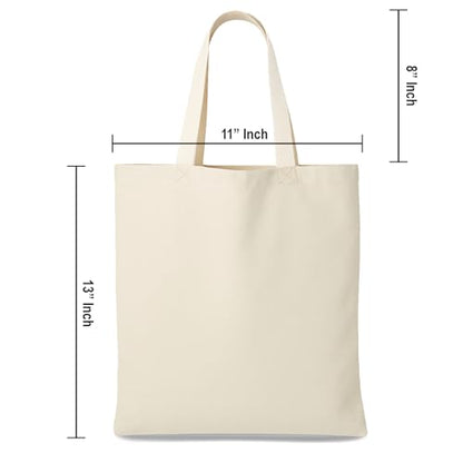 GiftExpress 12-pack 13” x 11" W Natural Color Canvas Tote Bag/DIY Craft Bags/Grocery bags (12 Pack) - size: 12 Pack
