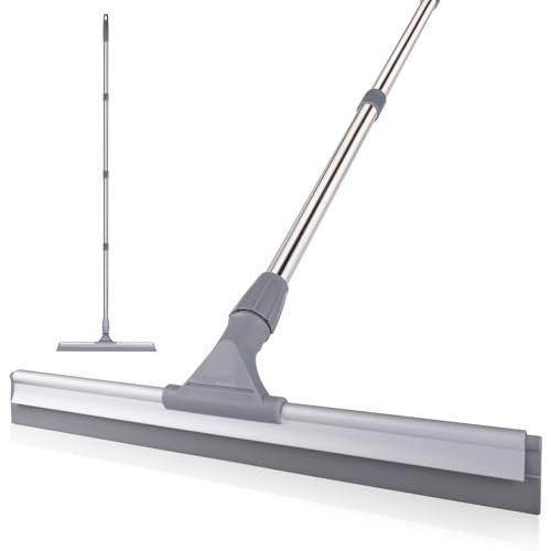 17.3" Floor Squeegee，Squeegee Broom for Floor with 62" Long Handle, Shower Squeegee for Tile Shower Walls,Garage, Deck, Bathroom, Glass,Window, Concrete Floor - size: 17.3"