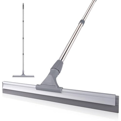 17.3" Floor Squeegee，Squeegee Broom for Floor with 62" Long Handle, Shower Squeegee for Tile Shower Walls,Garage, Deck, Bathroom, Glass,Window, Concrete Floor - size: 17.3"