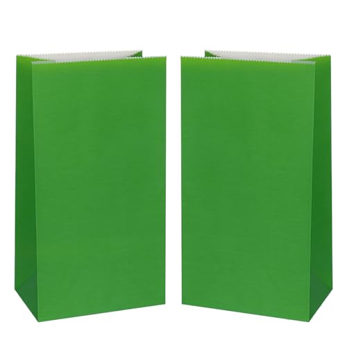 KEYYOOMY Small Dark Green Paper Bags Goodie Bags (50 CT, 4.7x2.4x8.7 in) - color: Dark Green, size: 4.7x2.4x8.7 in - Small