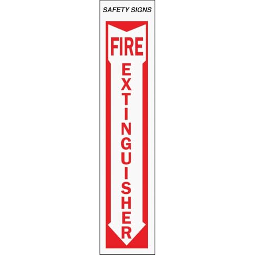 Hy-Ko Products FE-1 Glow in The Dark Fire Extinguisher Sign 4" x 18" Red - style: Down Arrow