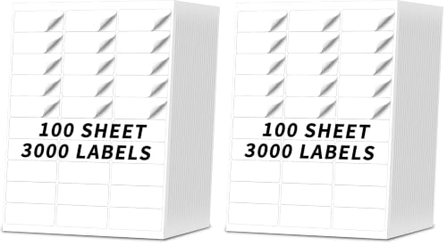 Pacific Mailer Address Shipping Labels 3000 Labels 100 Sheets 1" x2-5/8 Return Address Labels Mailing Labels for Laser and Inkjet Printer Self Adhesive FBA Product Labels (Pack of 2) - size: 1in x 2.625in (Pack of 2)