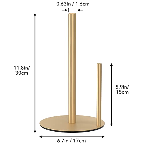 Paper Towel Holder Gold Stainless Steel Kitchen Countertop Roll Organizer - color: Gold