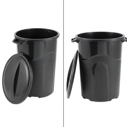 32 Gallon Trash can, Outdoor Garbage can with Handles & Click Lock Lid, Indoor or Outdoor Durable
