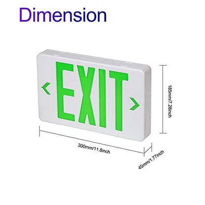 LED Emergency Exit Sign, Universal Mount OSHA Compliant - color: Green, size: 1 Pack