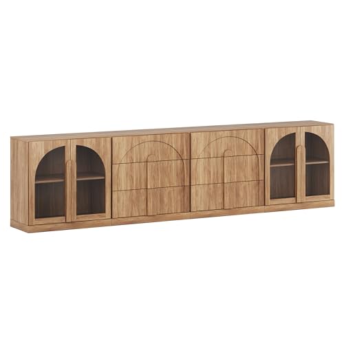 BELLEZE Bijou 4-Piece Modular Sideboard Buffet Cabinet - Camel - color: Bijou Camel Aacc
