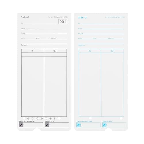 100 AT-2700 Time Cards Compatible with Allied Time USA AT-2700 Time Clock