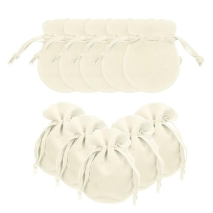 uxcell 20pcs Small Velvet Drawstring Pouches, 2.8"x3.5" Jewelry Bags, Beige - color: Beige, size: 2.8" x 3.5"
