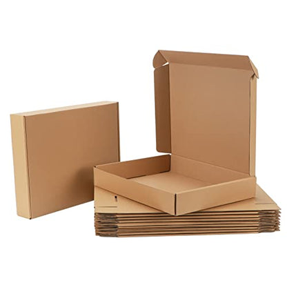 13x10x2 Cardboard Shipping Boxes Set of 20, Brown - size: 13" x 10" x 2"