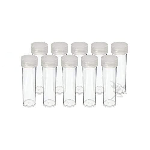 OnFireGuy 10pcs Coin Storage Tubes | Penny/Cent Coin Tubes Round Clear Tubes with Screw-on Lid Made in USA by Edgar Marcus - size: Penny/Cent
