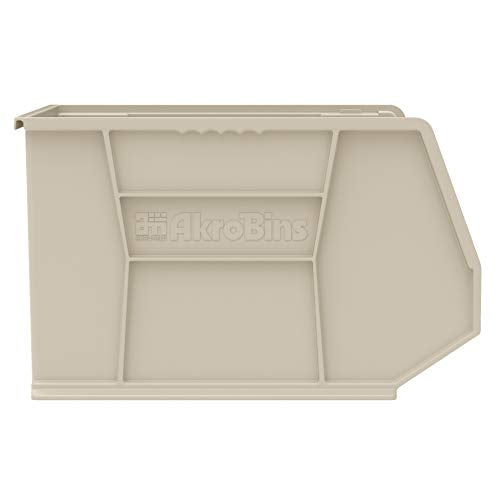 Akro-Mils 30270 AkroBins Plastic Storage Bins, 18"x16"x11", Stone, 3-Pack - color: Stone