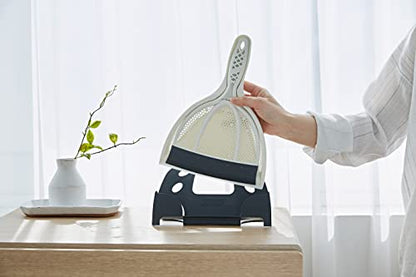 Broombi Silicone Handheld Brush & Dustpan Set - All Smooth Surface Squeegee Sweeper - Ideal for Pet Hair Removal, Wet and Dry Use to Maximize Clean-Up Efficiency