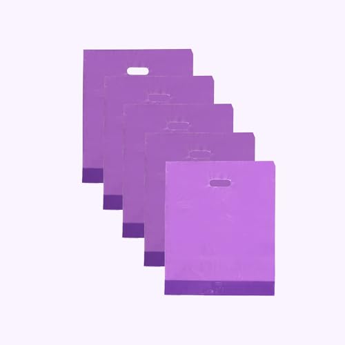 SSWBasics Plastic Merchandise Bags with Handles - Lightweight Purple Plastic Retail Bags - 15" W x 18" H - Pack of 500 - Sleek and Stylish Merchandise Bags for Boutique, Thrift, Gifts, Jewelry