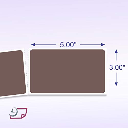NextDayLabels 500 Rectangle Stickers, Color Coding Labels Roll, (3" x 5") - color: Brown