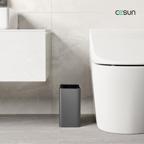 Cesun Small Bathroom Trash Can, 2.1 Gallons, Under Sink Wastebasket, Gray - color: Gray