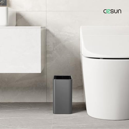 Cesun Small Bathroom Trash Can, 2.1 Gallons, Under Sink Wastebasket, Gray - color: Gray