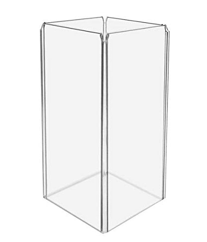 6 Pack Sign Holder 4 x 9 Inch Tabletop Menu Ad Display Counter Frame Clear Acrylic Table Tent Four Sides Advertisement Rack Card Holder for Restaurants Salons or Hotels by Marketing Holders - size: 4" x 9" 4 Sided