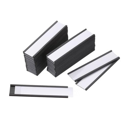 MECCANIXITY Label Holders 1" x 4" C Channel Rubber Magnetic for Metal Shelves Organize, Office File Cabinets Pack of 60 - size: 1" x 4"