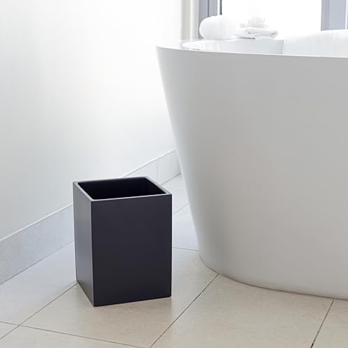 YEW DESIGN Matte Black Square 2 Gallon Trash Can for Home and Bathroom - color: Black Square