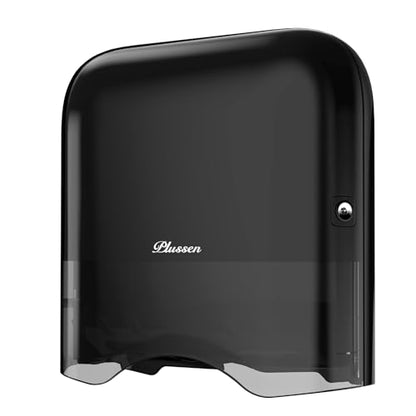Commercial Paper Towel Dispenser Wall Mount Adhesive 250+ Multifold Trifold c-Fold Folded Hand Towel Dispenser for Bathroom 12" L x 3.8" W x 11.9" H - color: Black