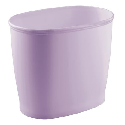 iDesign Slim Plastic Bathroom Trash Can, Purple - color: Wisteria, style: Pack of 1