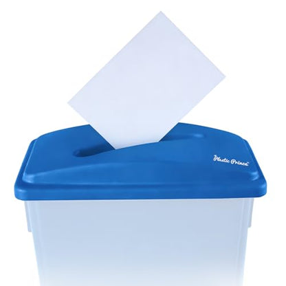 PLASTIC PRINCE Paper Recycling Lid, 23 Gallon Commercial Slim Jim Recycling Trash Can Lid with Hole, Plastic Blue Waste Garbage Can Lid with Paper Slot - style: Paper Lid