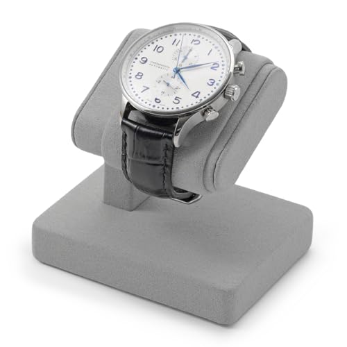 Grey Single Watch Display Stand with Microfiber Lining Watch Holder - color: Grey