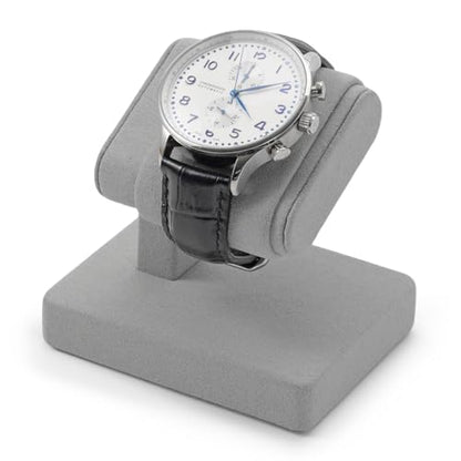 Grey Single Watch Display Stand with Microfiber Lining Watch Holder - color: Grey