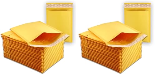 EcoSwift 25 Size #0000 4x6 Small Kraft Bubble Mailers Self Sealing Bulk Padded Shipping Supplies Packaging Materials Envelopes Bags 4 x 6 inches (Pack of 2) - size: Small (Pack of 2)