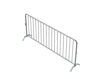 Safety Rail Co. Crowd Control Barrier — Galvanized, 8 ft Includes Bridge Feet — Made in USA