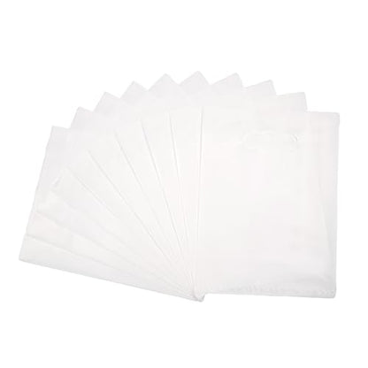 100 PCS White Small Gift Bags, 6"x8" Party Favor Goodie Bags, Treat Retail Pouches with Handle for Kids Birthday, Christmas, Small Businesses - color: White-100PCS