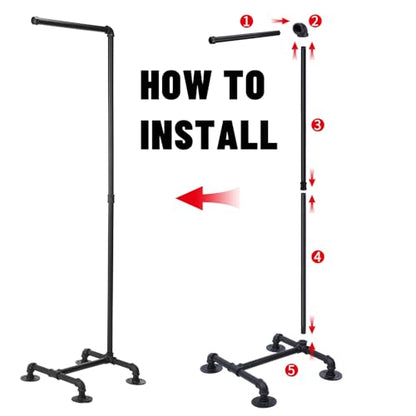 Hoolerry Industrial Pipe Clothing Rack 59.5'' Dress Hanger Coat Racks Stand