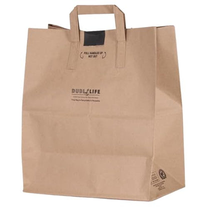 DURO 18072 70# Brown Grocery Bags with Handles, 12 x 7 x 14 In, 25 Ct - size: 1 Count (Pack of 25)