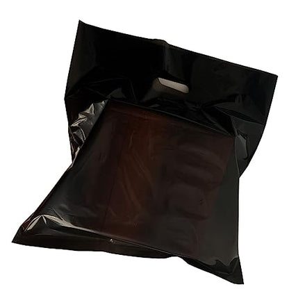 Krodtige 50 Pack 26" x 26" x3 Mil Thick Extra Large Black Plastic Merchandise Bags with Die-Cut Handles - size: 26x26 Inches
