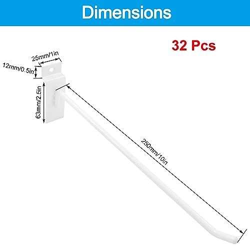 Waziaqoc Slatwall Hooks, White, 10 Inch, 32PCS - size: 10 Inch