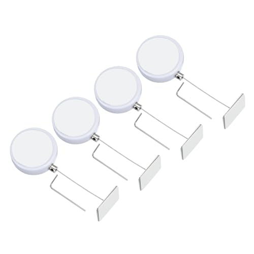 PATIKIL 1.5m / 4.9Ft Retractable Remote Control Tether, 4 Pcs Security Remote Cable Lock Adjustable Cable Leash Length for TV Remote Control Gaming Controller, White (Square Iron Cap) - color: White