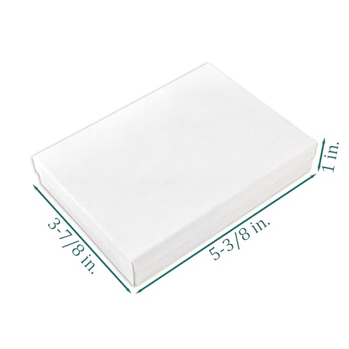 TheDisplayGuys 25 Cardboard Gift Jewelry Boxes w/Paddings #53-5.4x3.9x1 - color: White Matte
