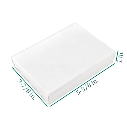 TheDisplayGuys 25 Cardboard Gift Jewelry Boxes w/Paddings #53-5.4x3.9x1 - color: White Matte