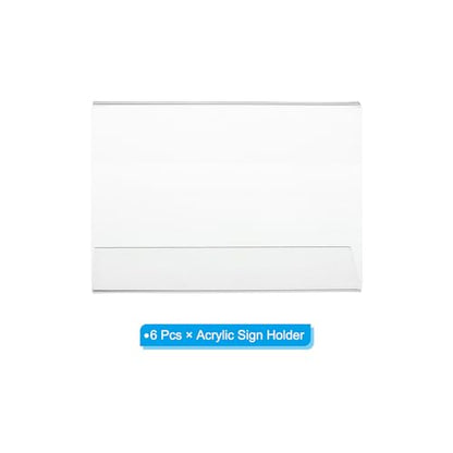 PATIKIL 3x4 Mini Acrylic Sign Holder with Tape Adhesive Clear 6Pcs