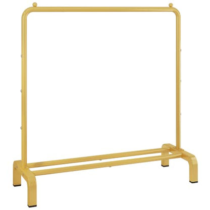 JIUYOTREE Metal 43.3 Inches Garment Rack with Bottom Shelf Clothing Rack for Hanging Clothes Coats Skirts Shirts Sweaters Gold - color: Gold, size: 43.3"W x 15.75"D x 61"H without wheels