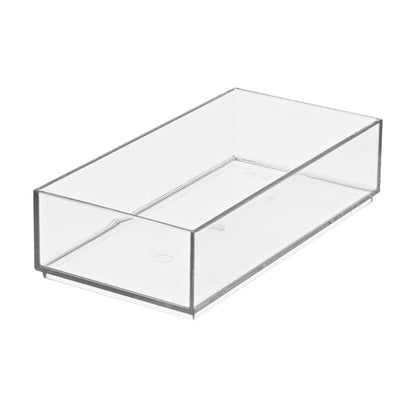 iDesign Clarity Collection Vanity Tray Organizer, 4" x 8" x 2", Clear - size: Small