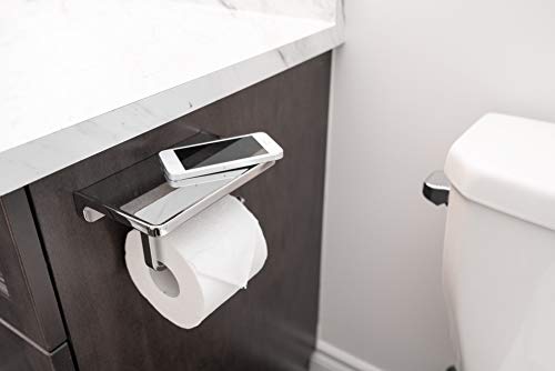 Linkaa Wall Mount Toilet Paper Holder with Phone Shelf Polished Chrome - color: Polished Chrome