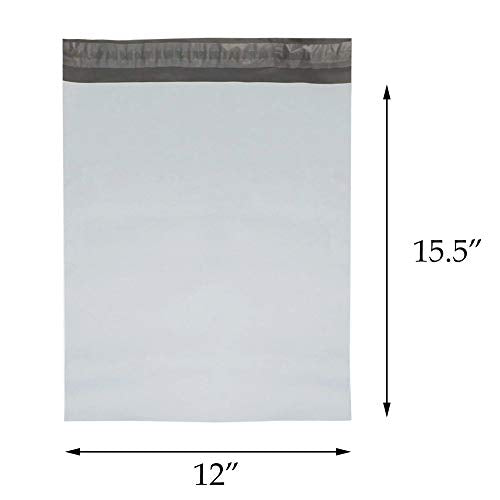 Poly Mailers 12"x15.5" Envelopes Shipping Bags Self Sealing, 1000 Bags - color: White, size: 12"x15.5"|1000Pcs