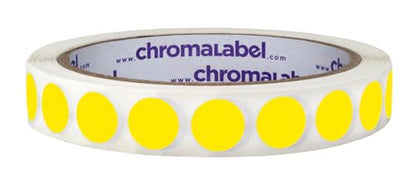 ChromaLabel Yellow Removable Dot Stickers, 1/2 Inch, 1000/Roll - color: Yellow, size: 1/2"
