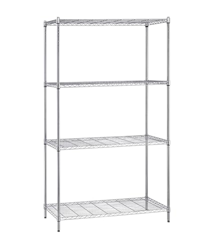 Quantum Storage Systems WR74-2142C Starter Kit Wire Shelves Chrome 4 Shelves 74" H x 42" W x 21" D - size: 74H x 42W x 21D