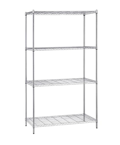 Quantum Storage Systems WR74-2142C Starter Kit Wire Shelves Chrome 4 Shelves 74" H x 42" W x 21" D - size: 74H x 42W x 21D
